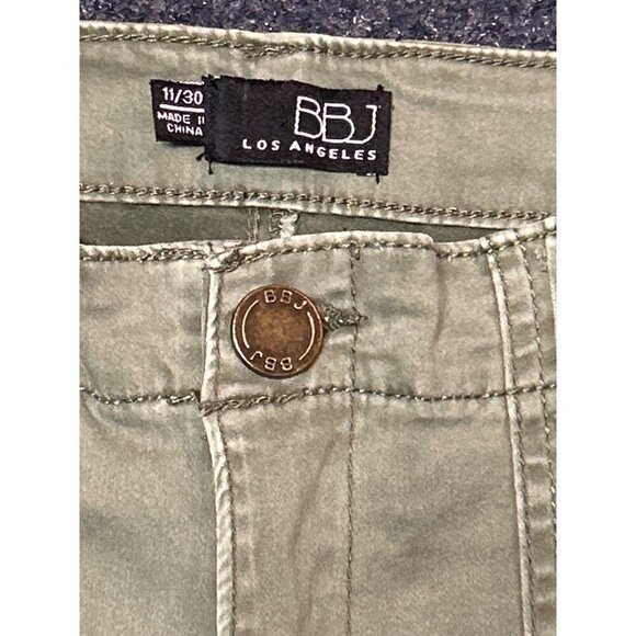 BBJ Los Angeles Olive Green Cargo Pants 30 Waist Cotton Blend Juniors 11 - Picture 1 of 13